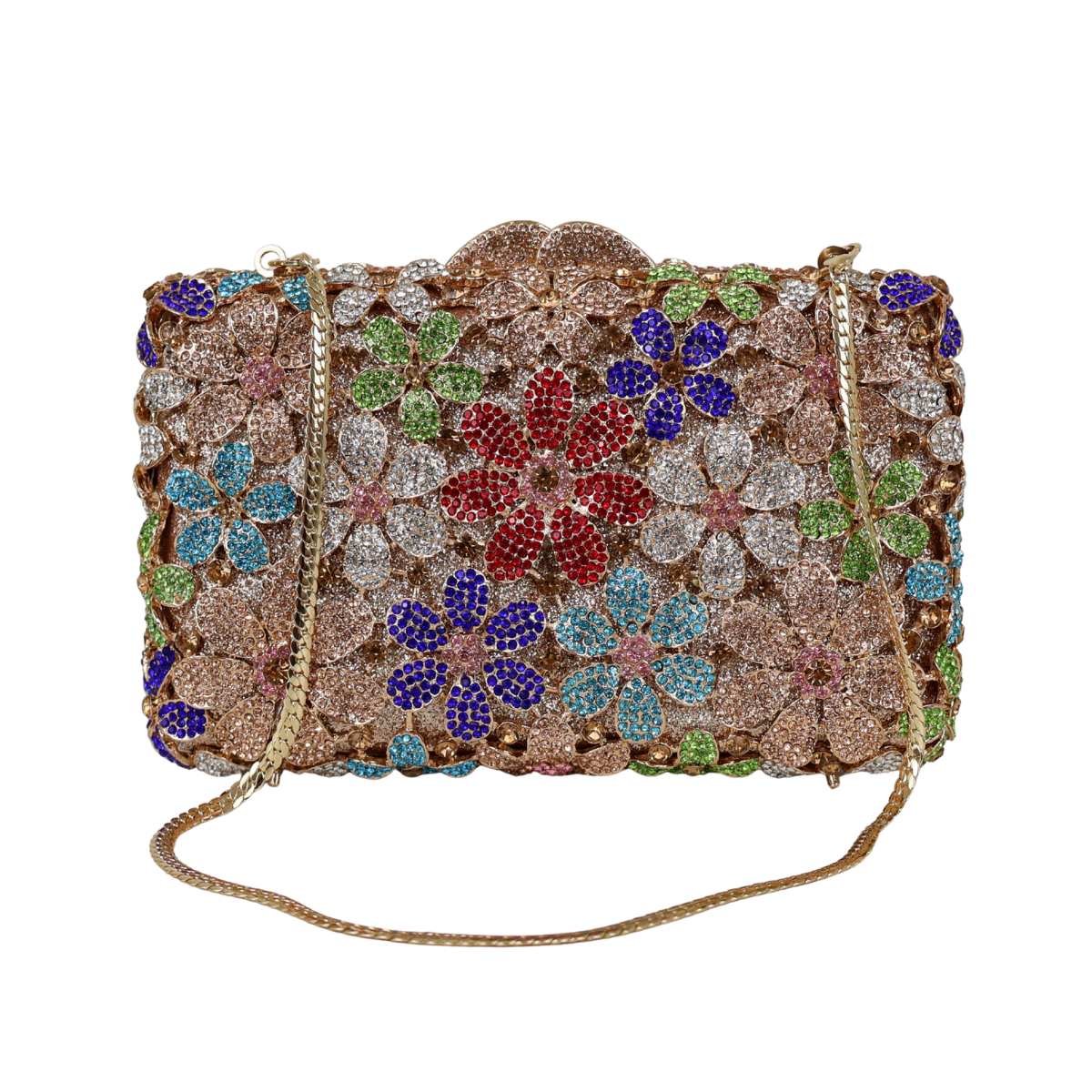 Bolsa Festa Clutch Pedraria Strass Colorida