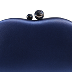 Bolsa Festa Clutch Tecido Acetinado Azul Marinho