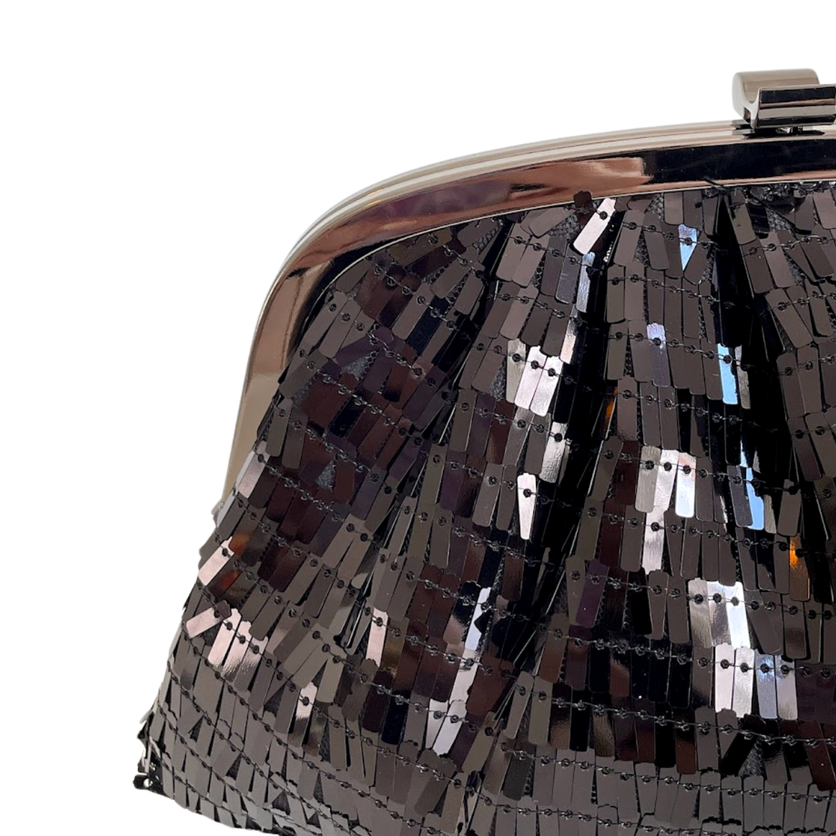 Bolsa de Festa Clutch Lantejoula Brilhante Preta
