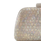 Bolsa de Festa Clutch Acrílico Perolada Bege
