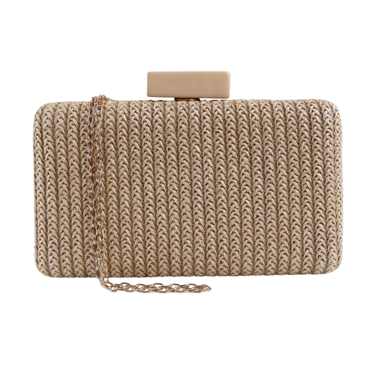 Bolsa Clutch Festa Palha Bege
