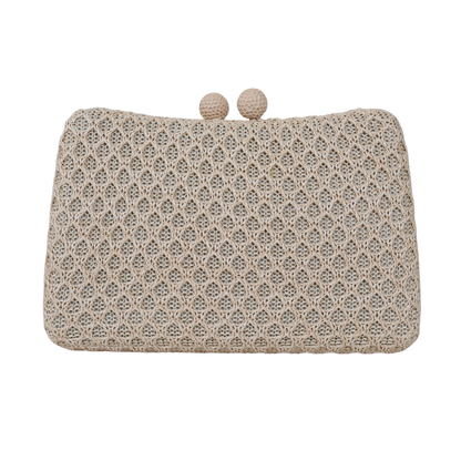 Bolsa de Festa Clutch Palha Off White