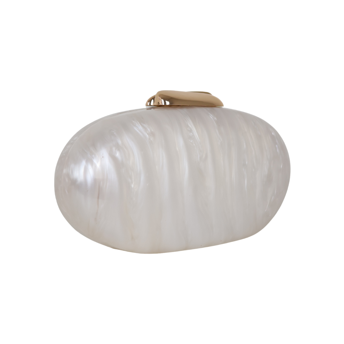 Bolsa Clutch Festa Acrílico Oval Branca