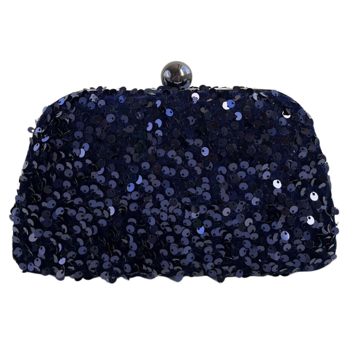 Bolsa de Festa Clutch Lantejoulas Azul Marinho