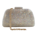 Bolsa de Festa Clutch Acrílico Perolada Bege