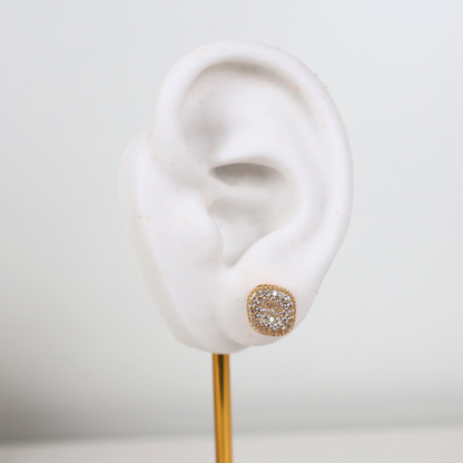 Kit Colar e Brinco - Cristal Translúscido - Dourado