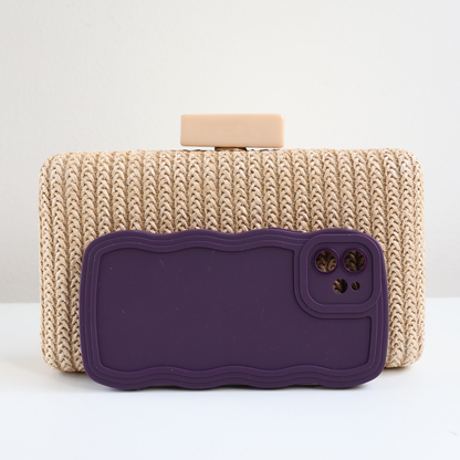 Bolsa Clutch Festa Palha Bege