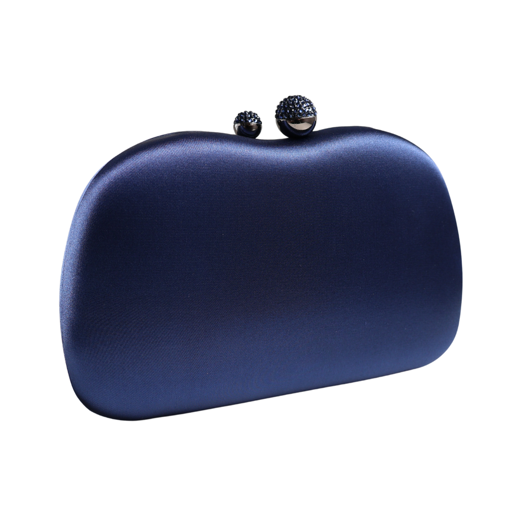 Bolsa Festa Clutch Tecido Acetinado Azul Marinho
