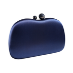 Bolsa Festa Clutch Tecido Acetinado Azul Marinho