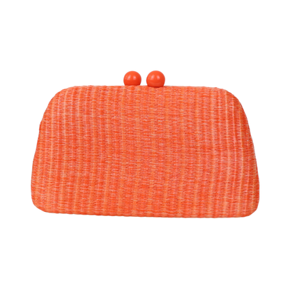 Bolsa de Festa Clutch Palha Laranja