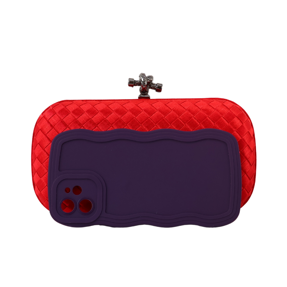 Clutch Tressê Cetim Inspired Pequena Vermelha
