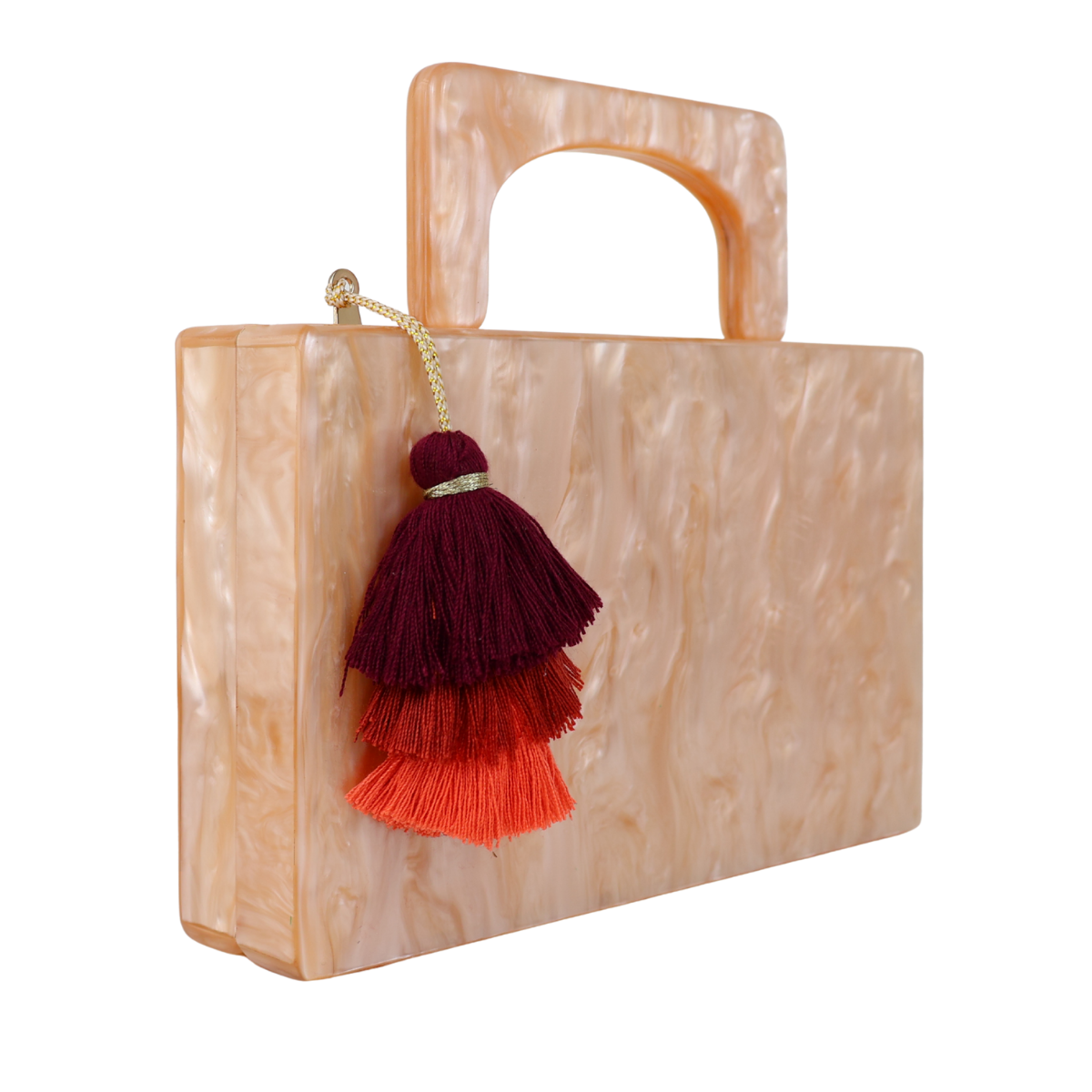 Bolsa de Mão Festa Clutch Acrílico Bege