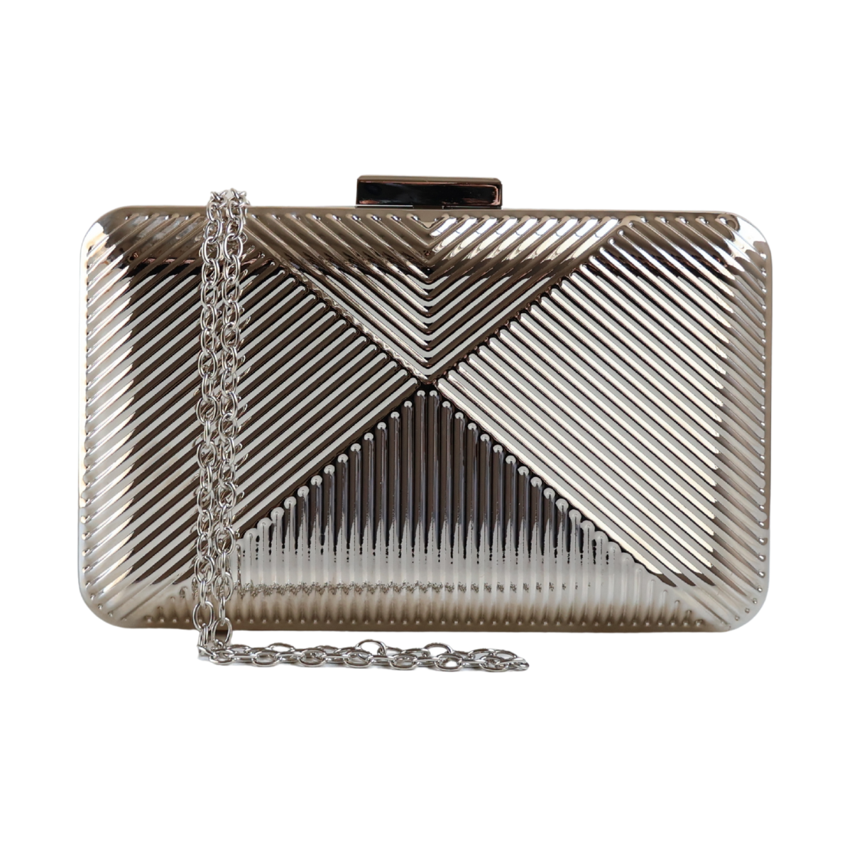 Bolsa de Festa Clutch Metalizada Prateada