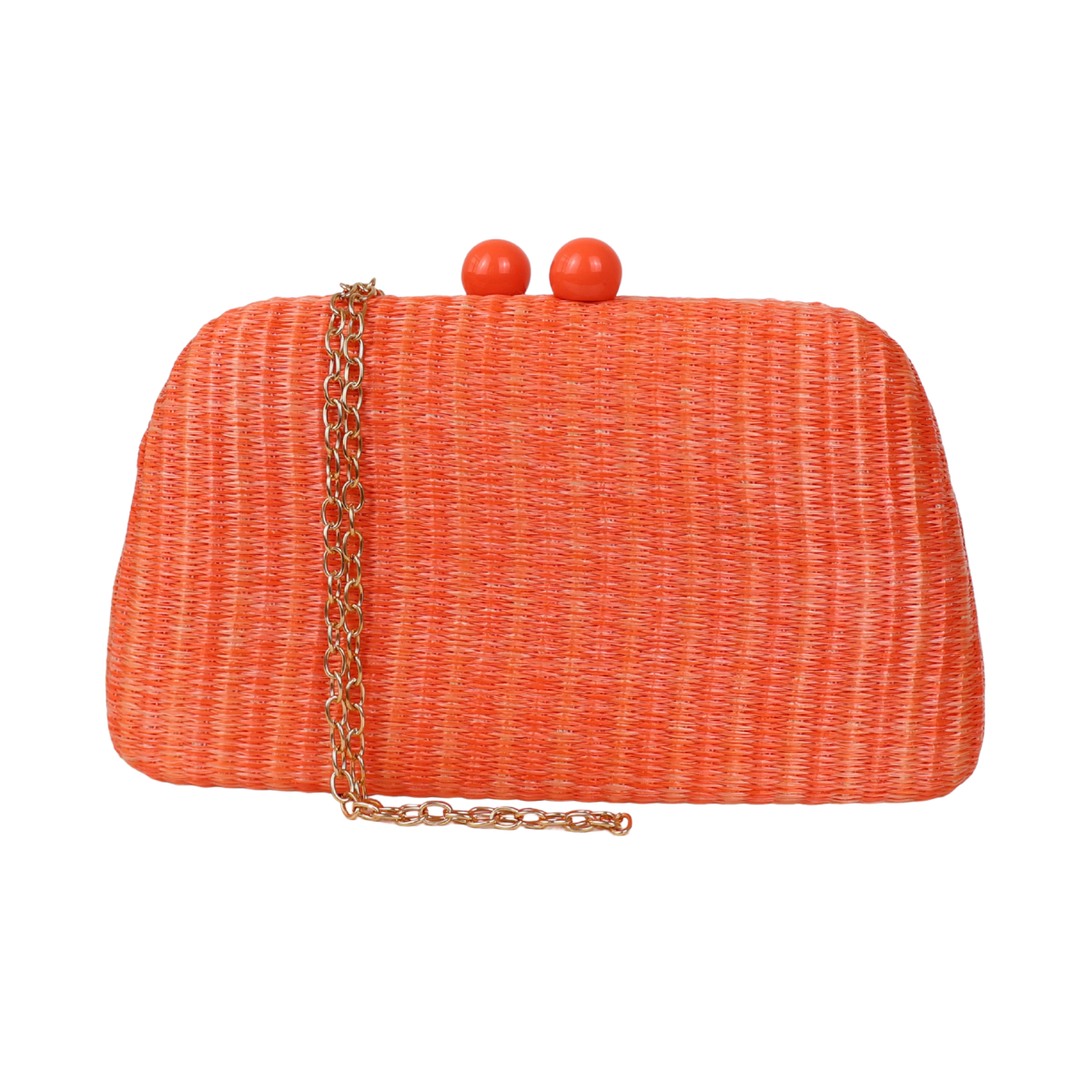 Bolsa de Festa Clutch Palha Laranja