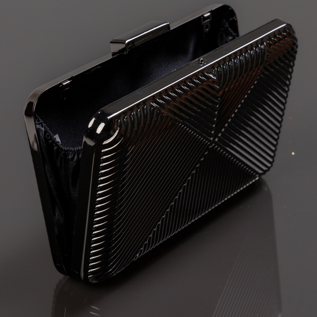 Bolsa de Festa Clutch Metalizada Grafite