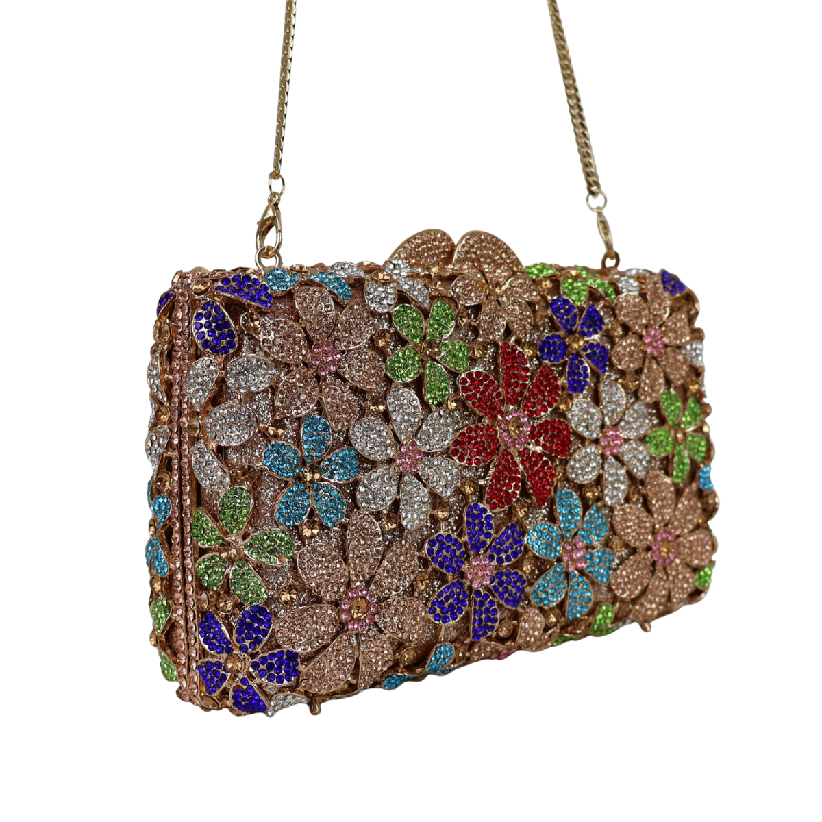 Bolsa Festa Clutch Pedraria Strass Colorida