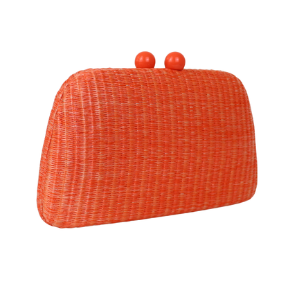 Bolsa de Festa Clutch Palha Laranja