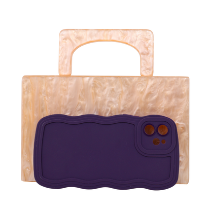 Bolsa de Mão Festa Clutch Acrílico Bege