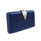 Bolsa Festa Clutch Fecho de Folha Azul Marinho - ReUse