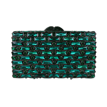 Bolsa Festa Clutch Pedraria Strass Verde