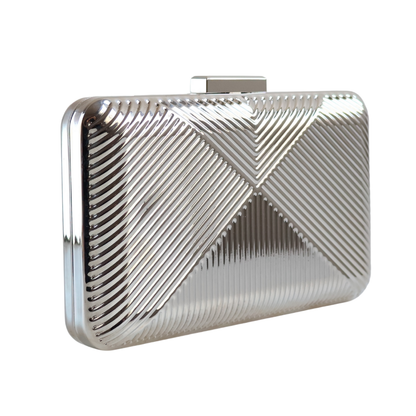 Bolsa de Festa Clutch Metalizada Prateada
