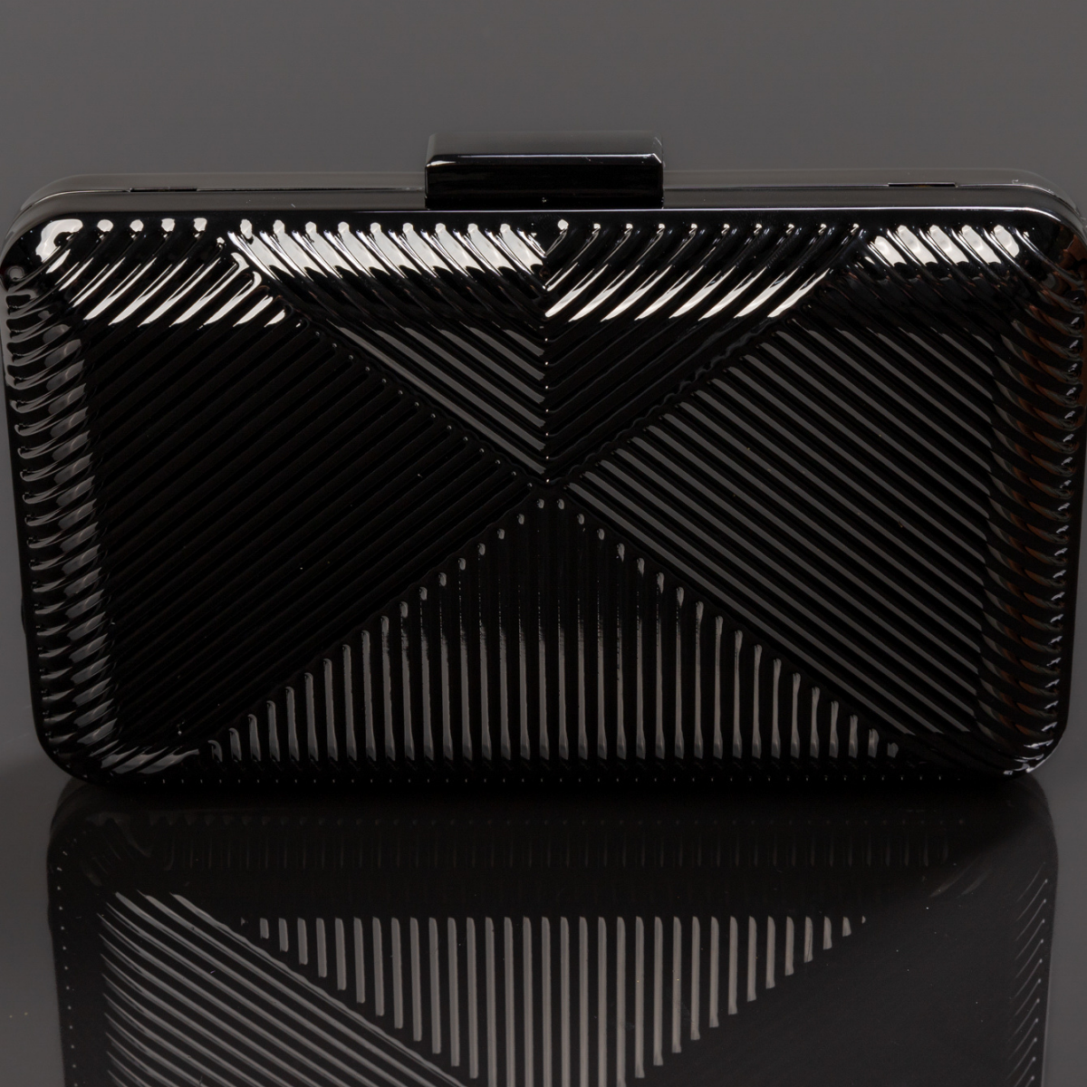 Bolsa de Festa Clutch Metalizada Grafite