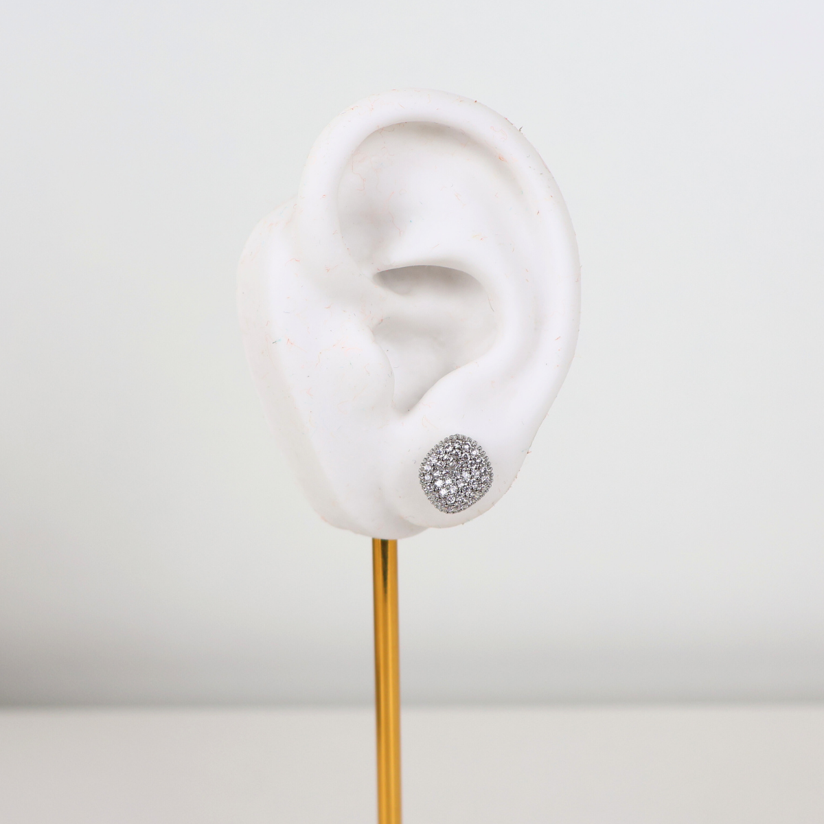 Kit Brinco e Colar - Prateado e Cristal Translúcido - Semijoia