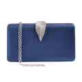 Bolsa Festa Clutch Fecho de Folha Azul Marinho - ReUse