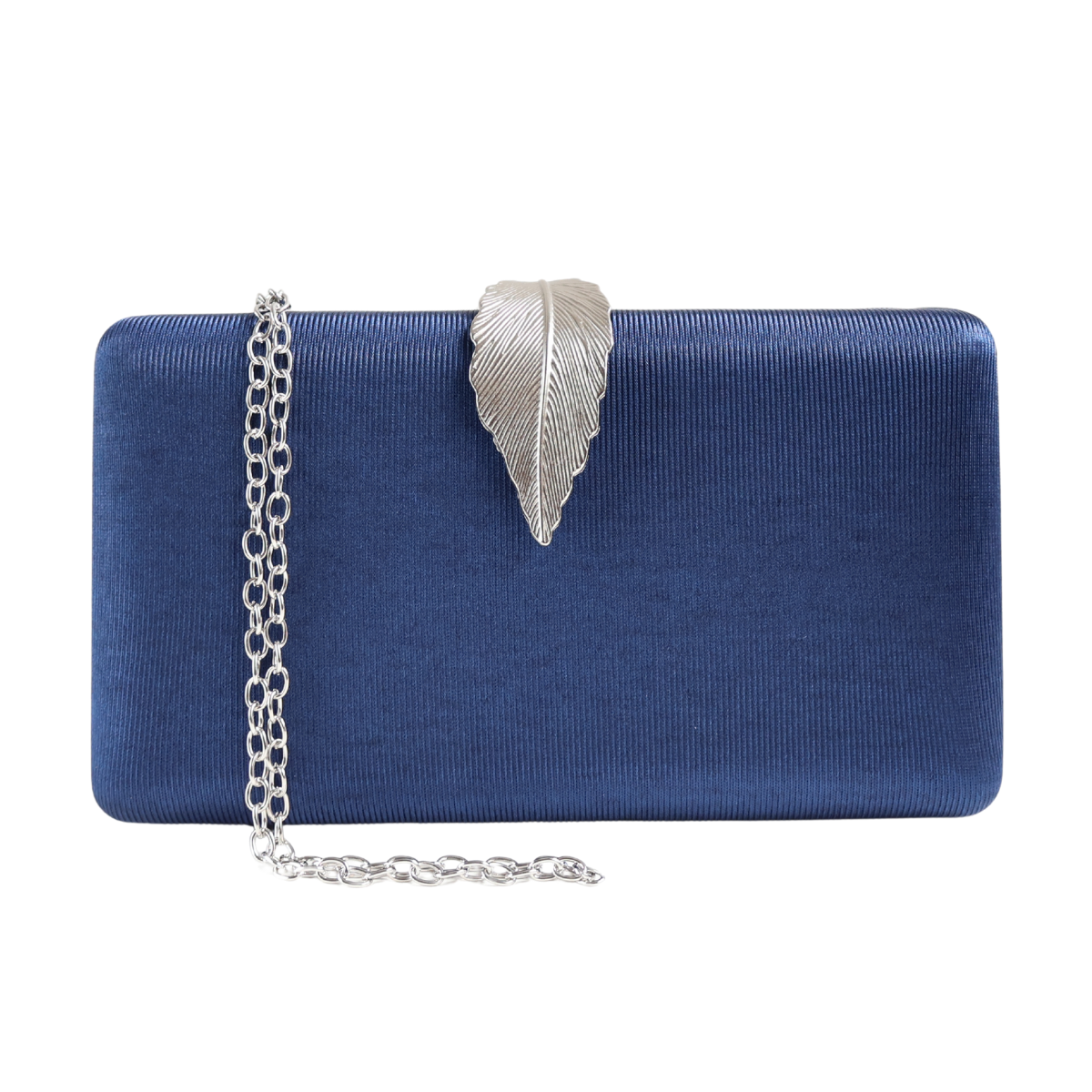 Bolsa Festa Clutch Fecho de Folha Azul Marinho - ReUse