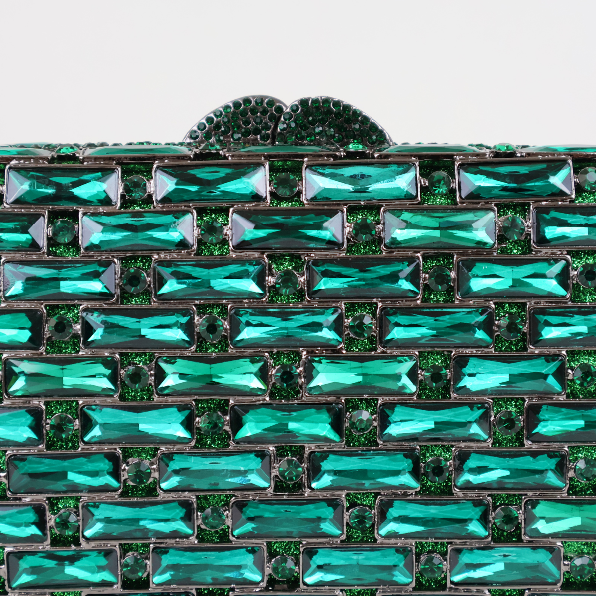 Bolsa Festa Clutch Pedraria Strass Verde