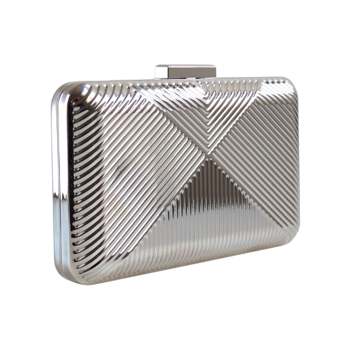 Bolsa de Festa Clutch Metalizada Prateada