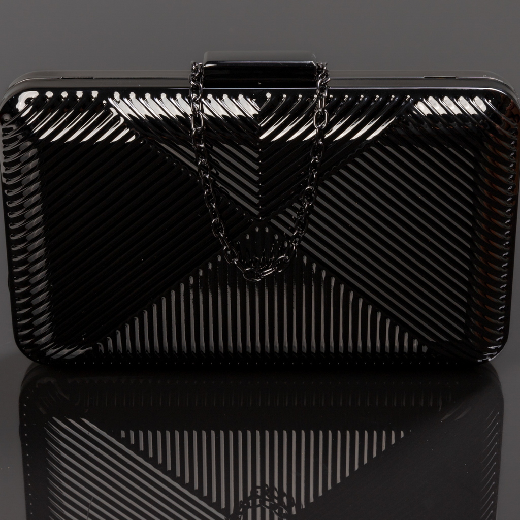 Bolsa de Festa Clutch Metalizada Grafite