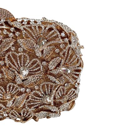 Bolsa Festa Clutch Pedraria Strass Dourada