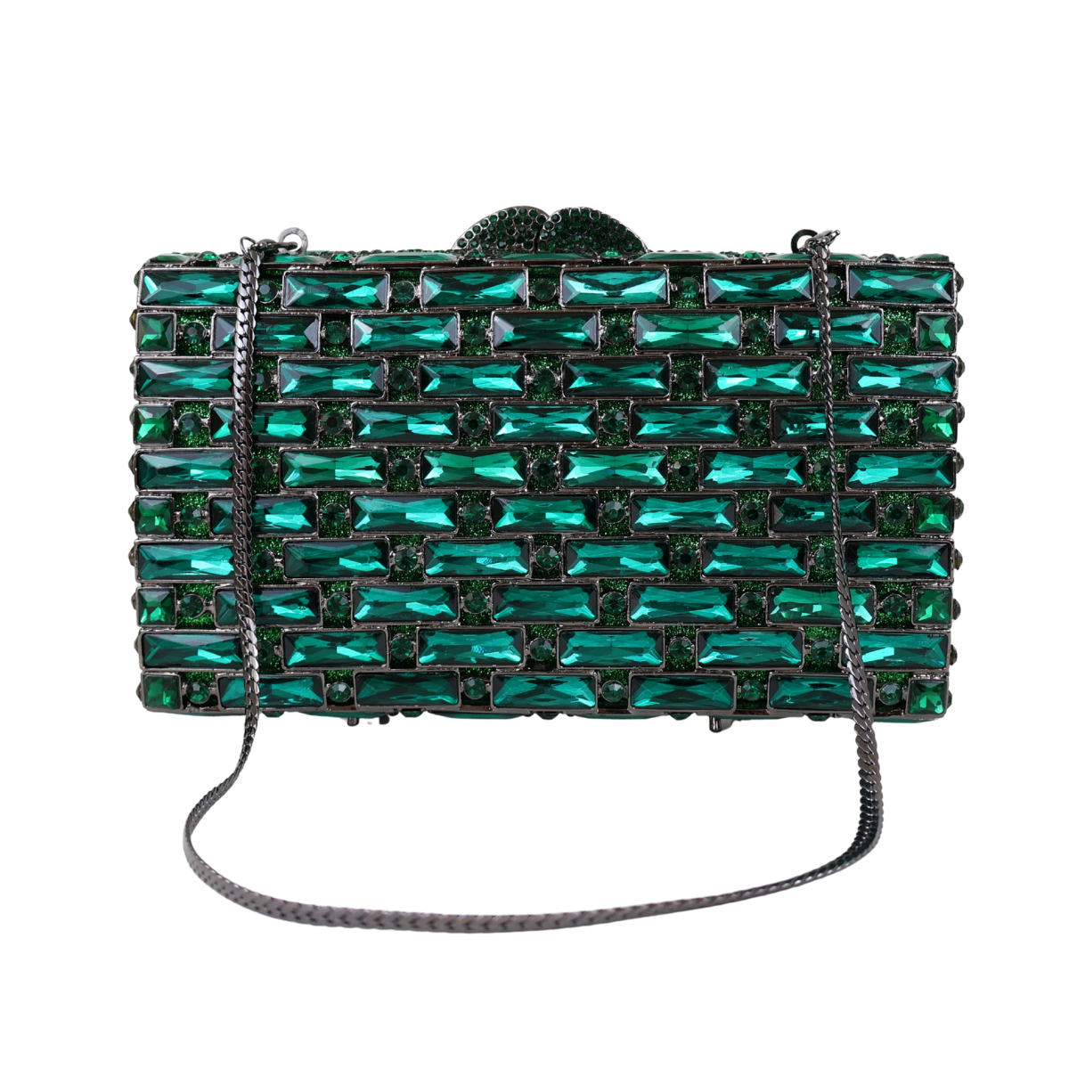 Bolsa Festa Clutch Pedraria Strass Verde