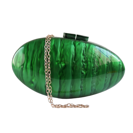 Bolsa de Festa Clutch Acrílico Concha Verde