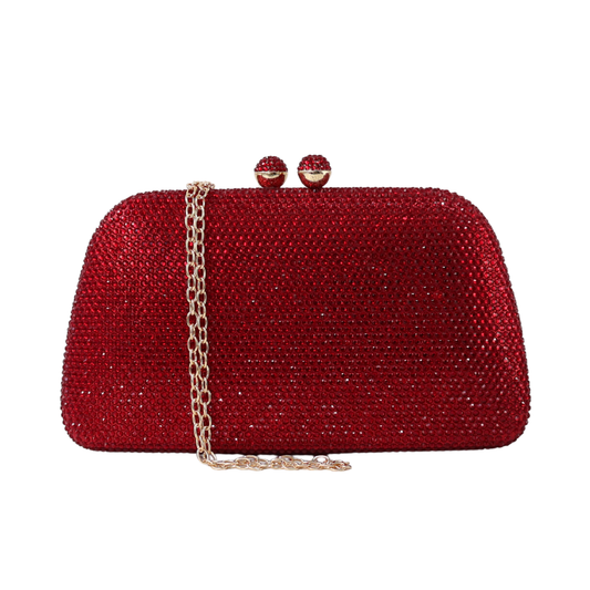 Bolsa Festa Clutch Pedraria Strass Marsala