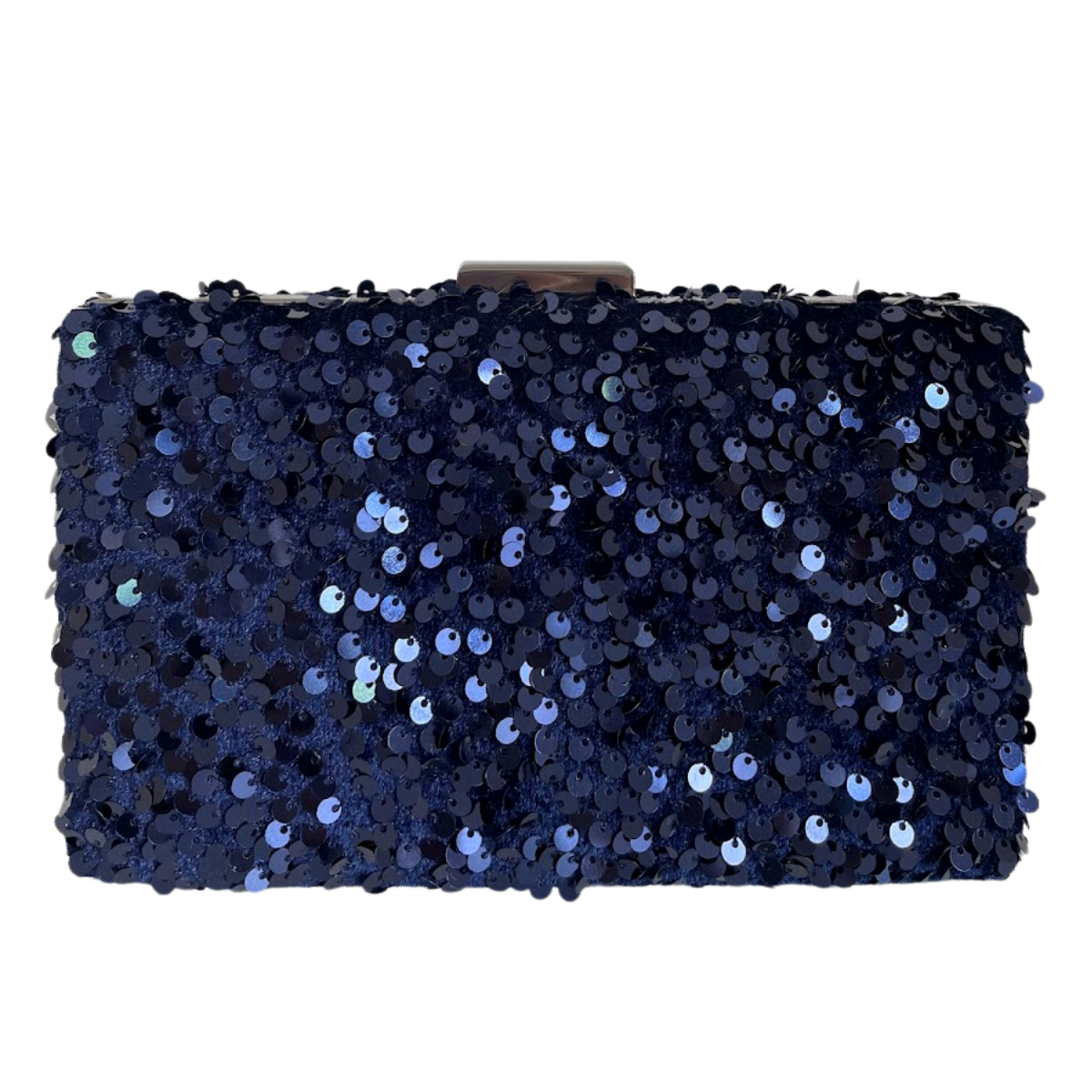 Bolsa de Festa Clutch Lantejoulas Azul Marinho