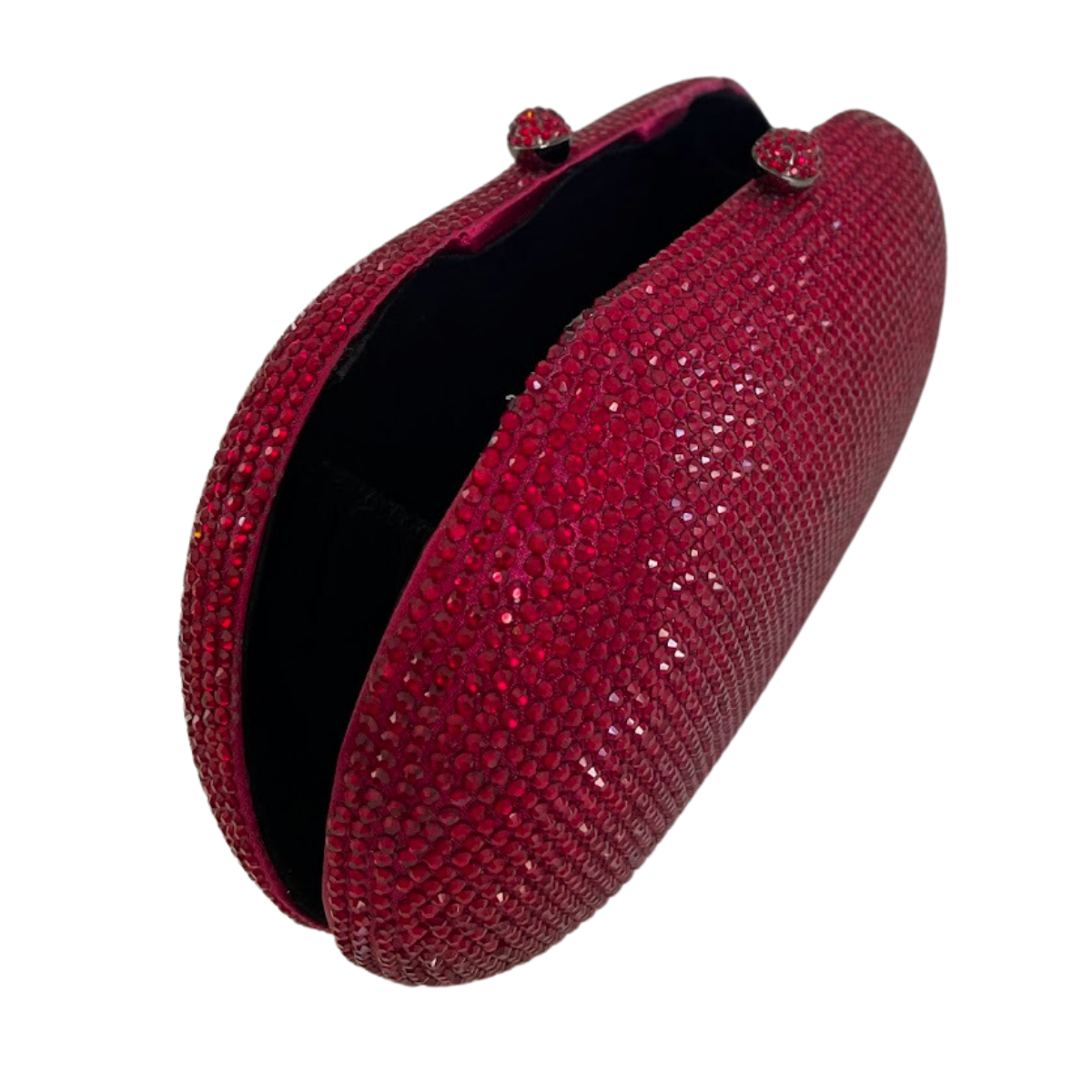 Bolsa Festa Clutch Pedraria Strass Oval Vermelha