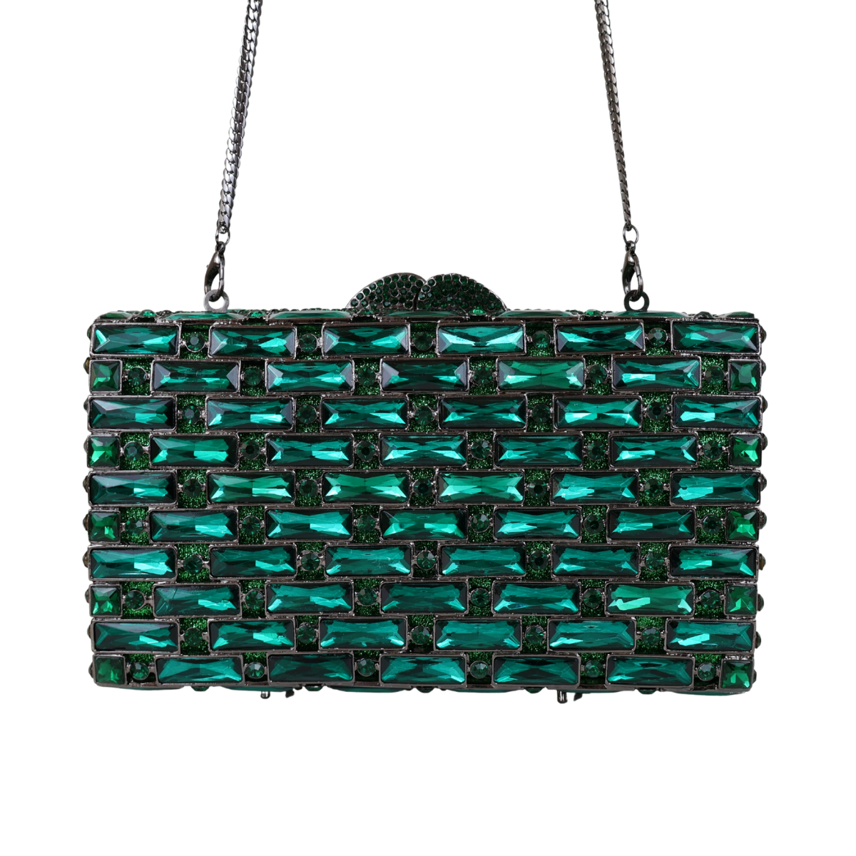 Bolsa Festa Clutch Pedraria Strass Verde