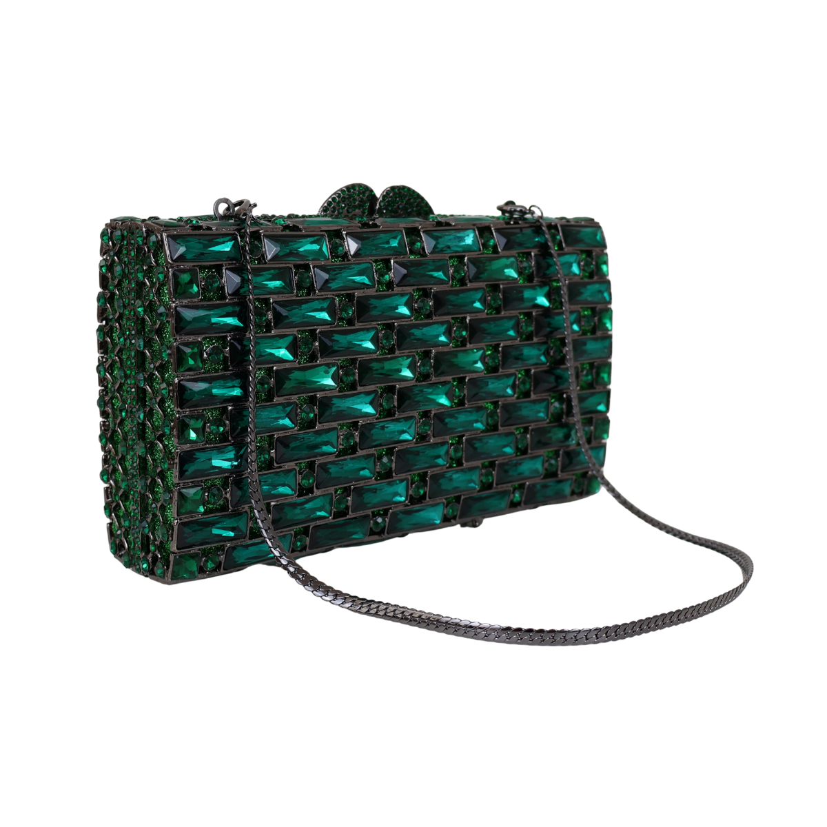 Bolsa Festa Clutch Pedraria Strass Verde