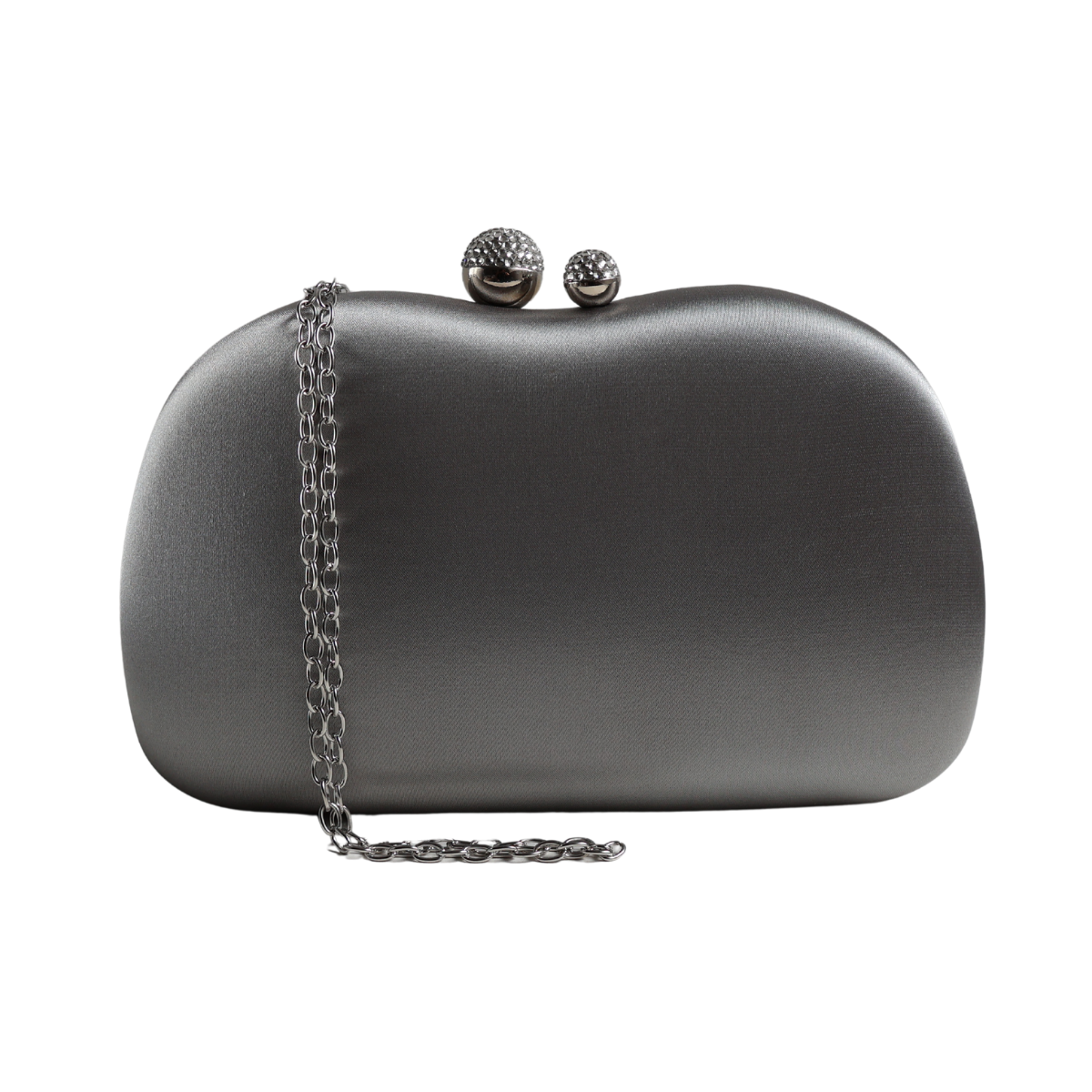 Bolsa Festa Clutch Tecido Acetinado Prata