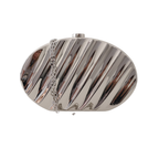 Bolsa de Festa Clutch Metalizada Oval Prata