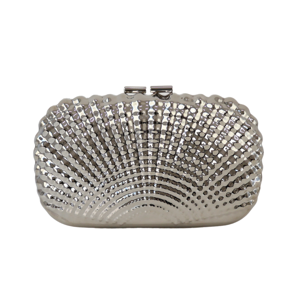 Bolsa de Festa Clutch Prateada Metalizada