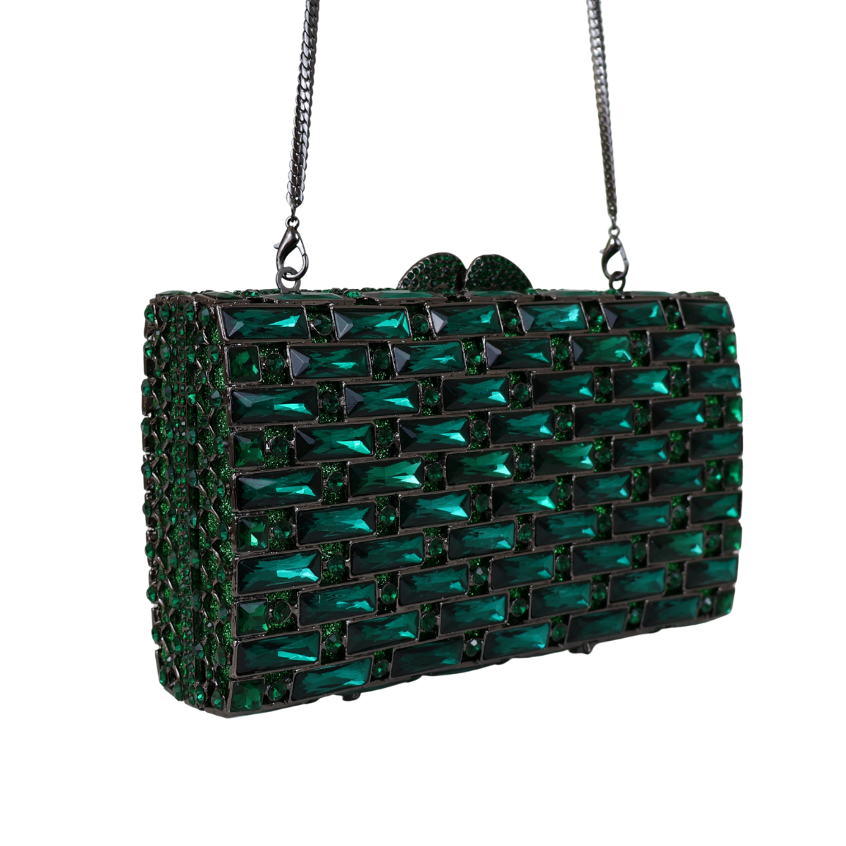 Bolsa Festa Clutch Pedraria Strass Verde