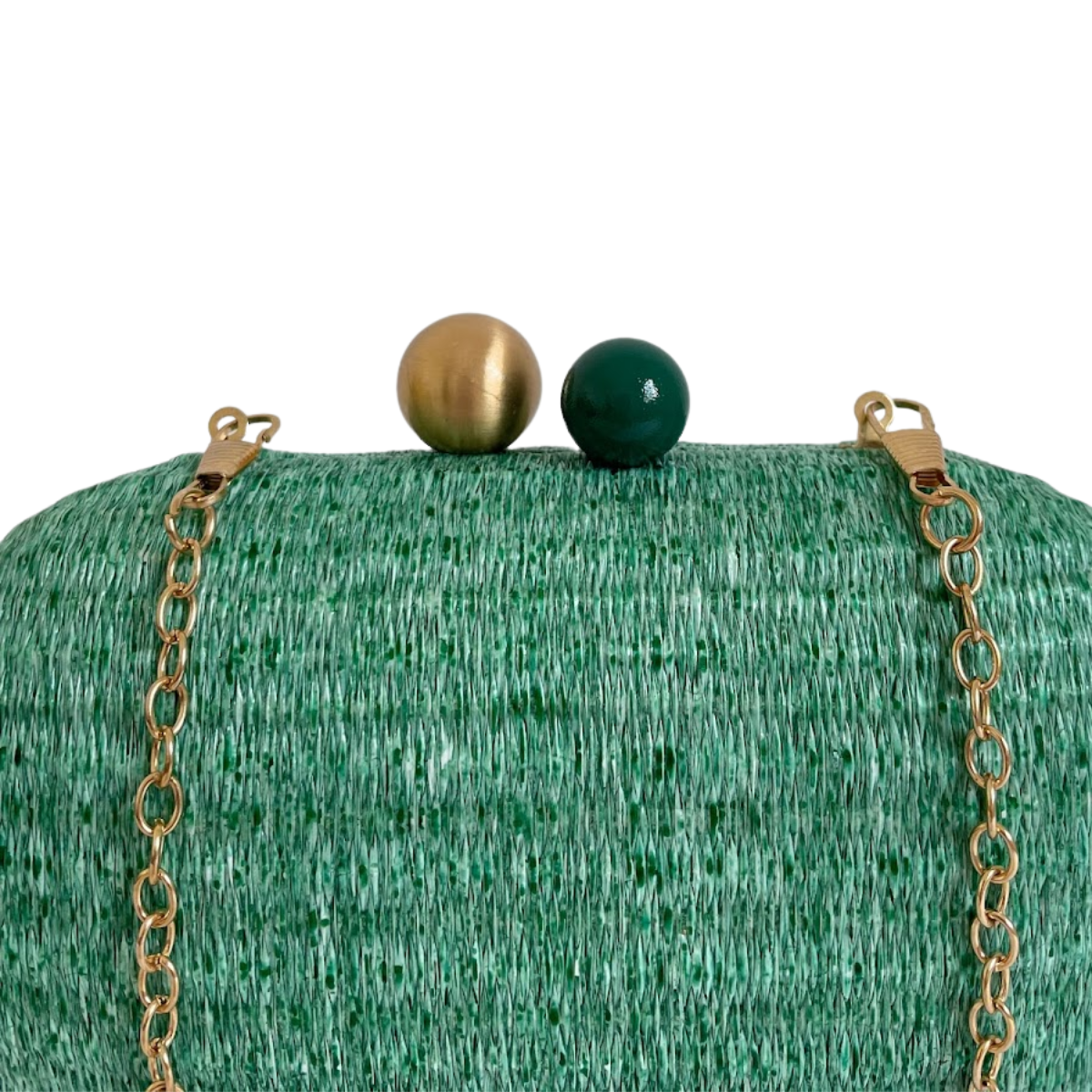 Bolsa de Festa Clutch Palha Oval Verde Turquesa