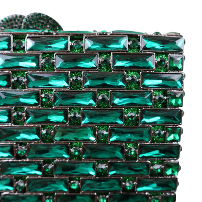 Bolsa Festa Clutch Pedraria Strass Verde