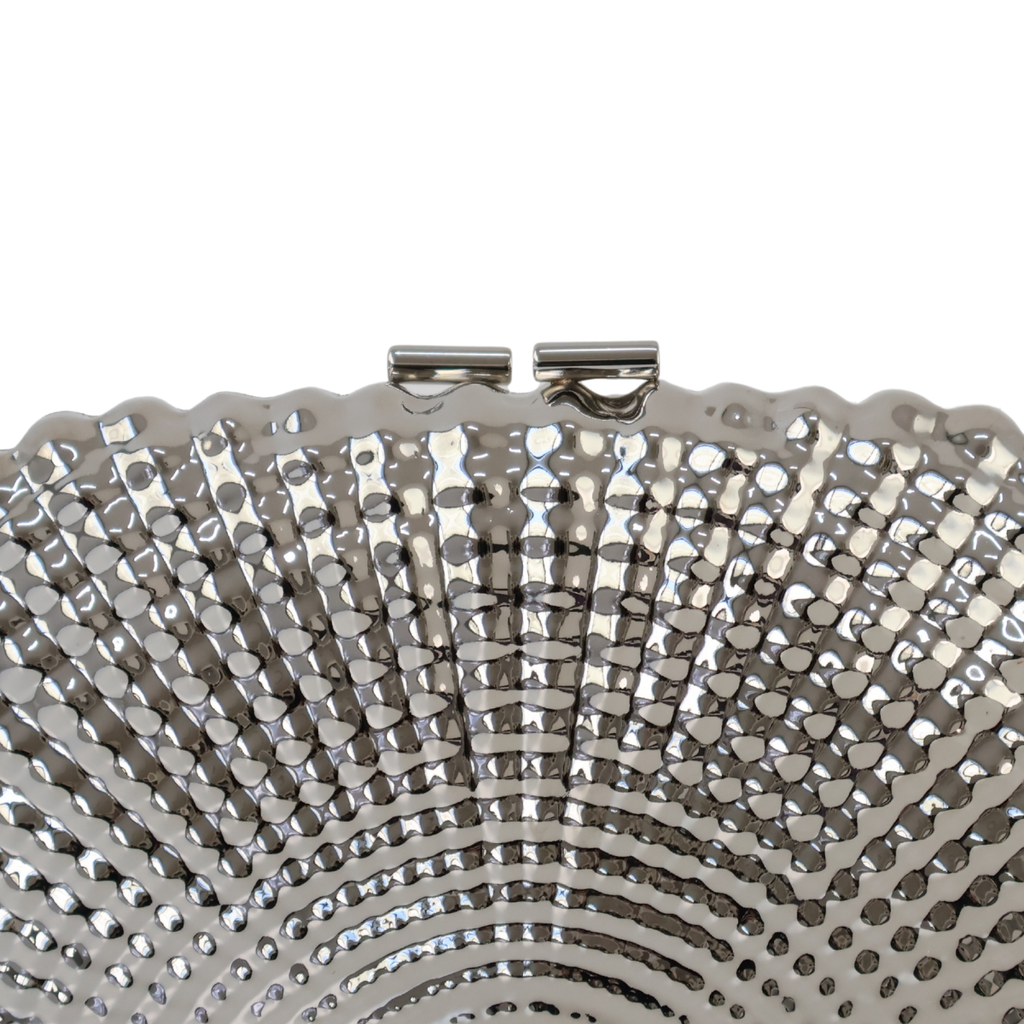 Bolsa de Festa Clutch Prateada Metalizada