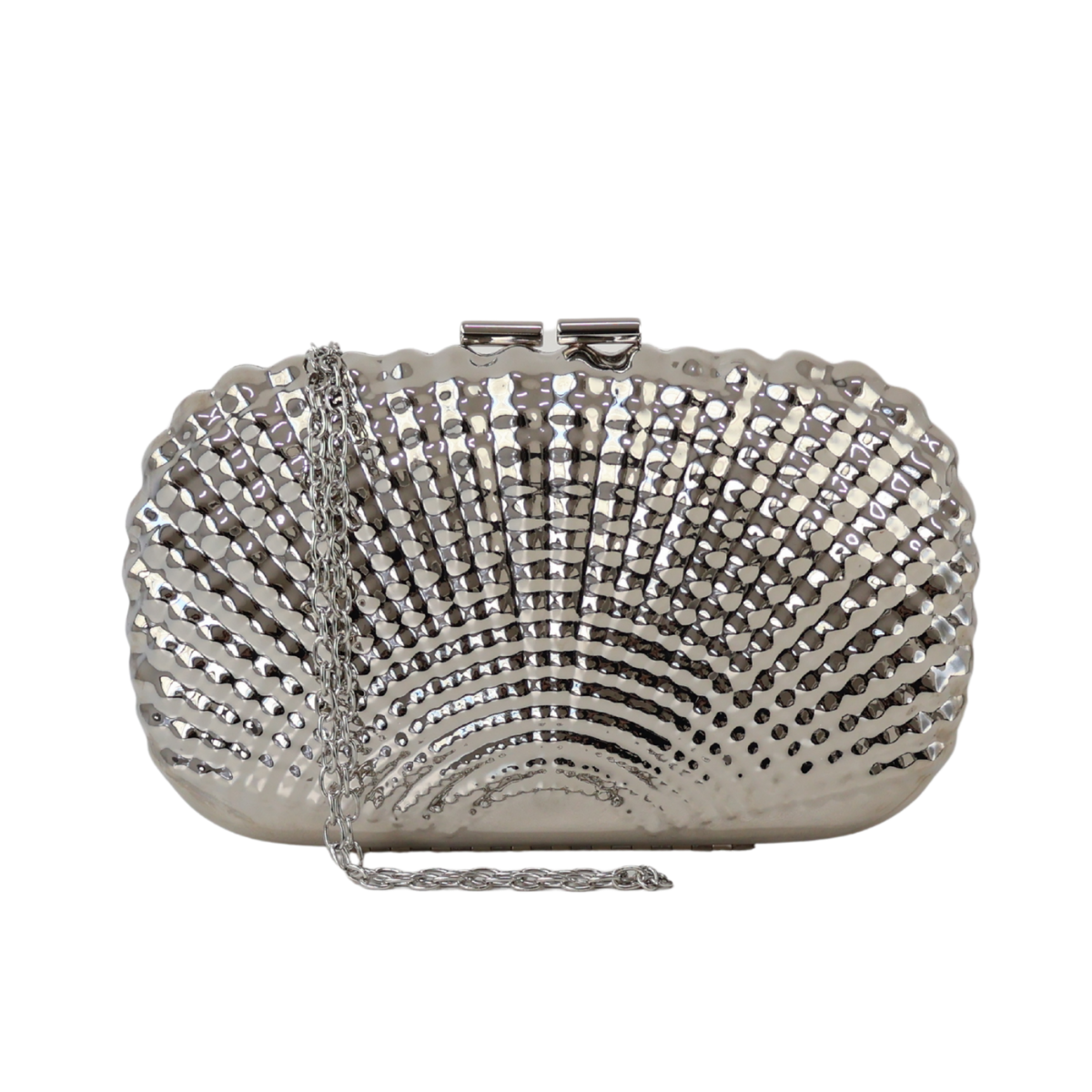 Bolsa de Festa Clutch Prateada Metalizada
