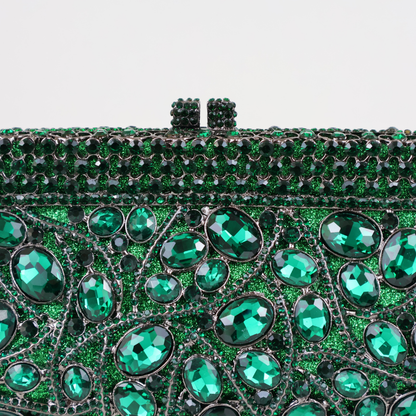 Bolsa Festa Clutch Pedraria Strass Verde