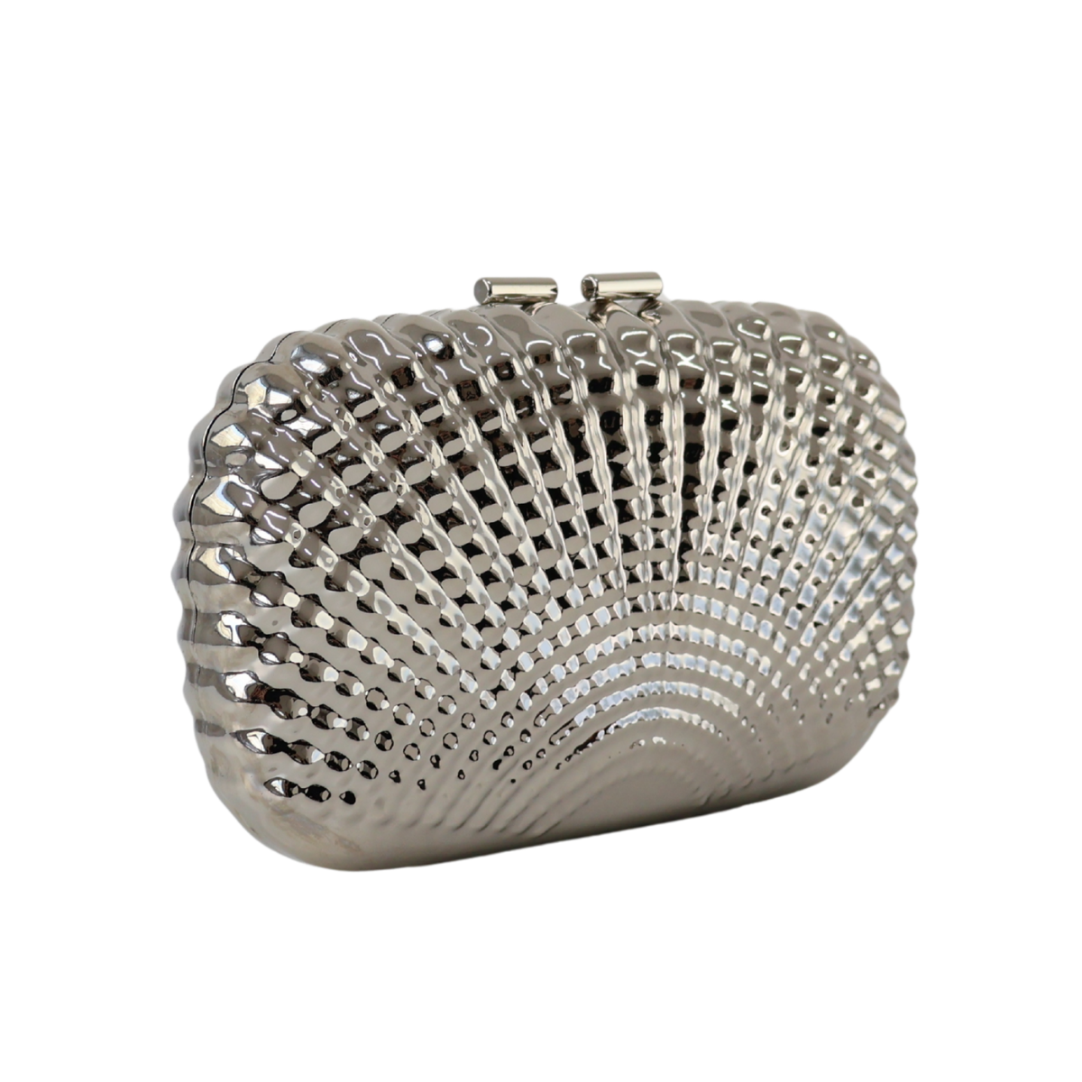 Bolsa de Festa Clutch Prateada Metalizada